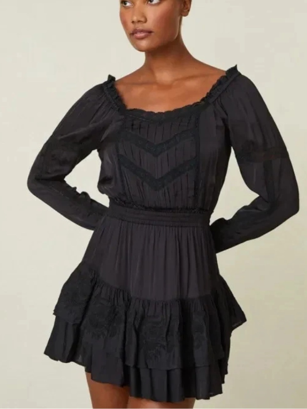 Love Shack Fancy Black Lace Dress